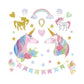 Rainbow Unicorn Wall Stickers Decors for Girls Room