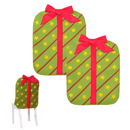 2Pcs Christmas Bowknot Chair Back Cover