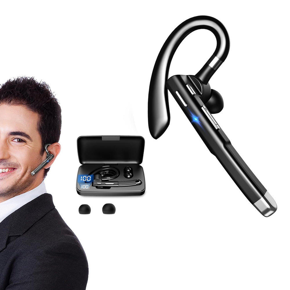 Wireless Single Ear Bluetooth Headset with Charging Case