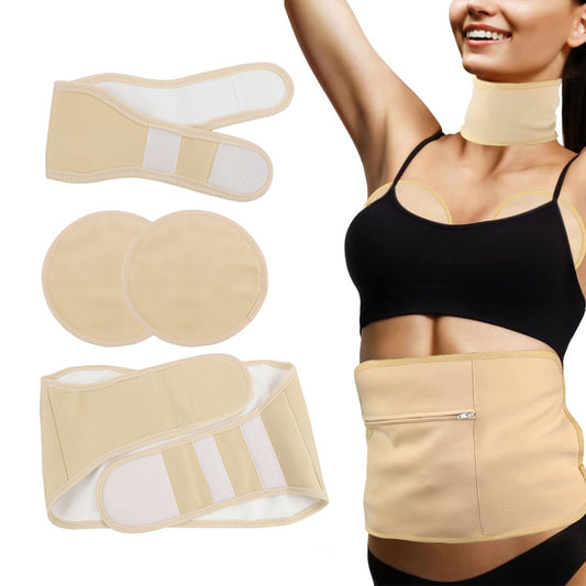 4 Pcs Reusable Castor Oil Wrap Kit for Waist Neck Breast