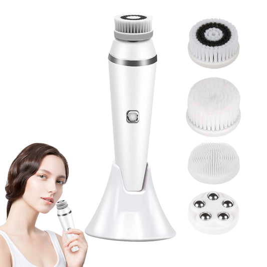 4-in-1 Electric Powered Facial Cleansing Brush Set for Skin Care and Beauty