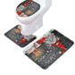 Christmas Non-Slip 3 PCs Bath Rugs Sets Toilet Lid Cover Toilet Mat Bathroom Decor