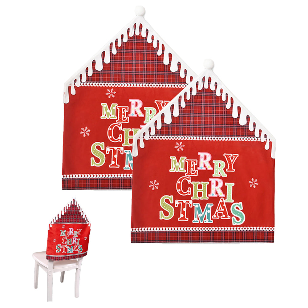 2Pcs MERRY CHRISTMAS Chair Back Cover