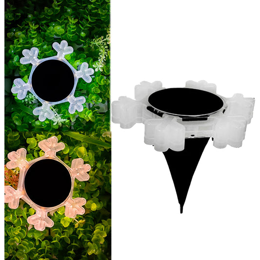 2Pcs Solar Snowflake LED Light Solar Lawn Wall Light Underground Light