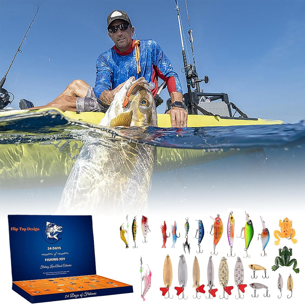 Fishing Advent Calendar 24 Days Christmas Countdown Fishing Lure Tackle Set