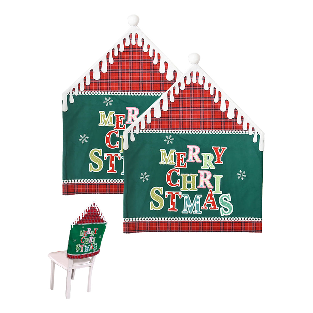 2Pcs MERRY CHRISTMAS Chair Back Cover