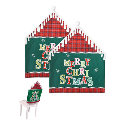 2Pcs MERRY CHRISTMAS Chair Back Cover