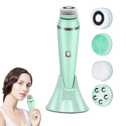 4-in-1 Electric Powered Facial Cleansing Brush Set for Skin Care and Beauty