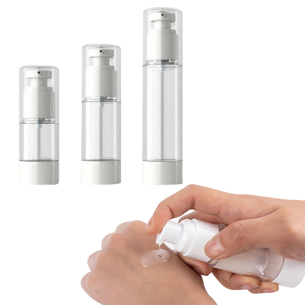 3Pcs 15/30/50ML Lotion Pump Refillable Empty Bottle for Travel