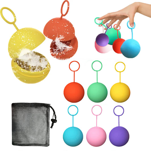 6Pcs Reusable Water Balls Quick Fill Water Balloons Bombs Water Fight Toy