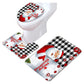 Christmas Non-Slip 3 PCs Bath Rugs Sets Toilet Lid Cover Toilet Mat Bathroom Decor