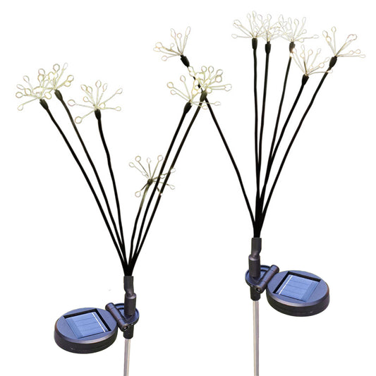 2Pcs Solar Powered Twinkling Firework Outdoor Light