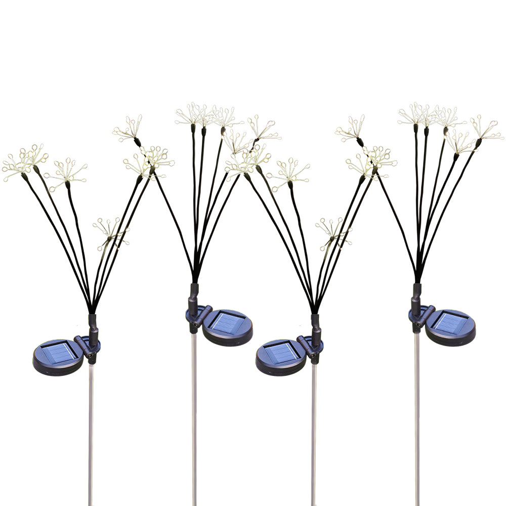 4Pcs Solar Powered Twinkling Firework Outdoor Light