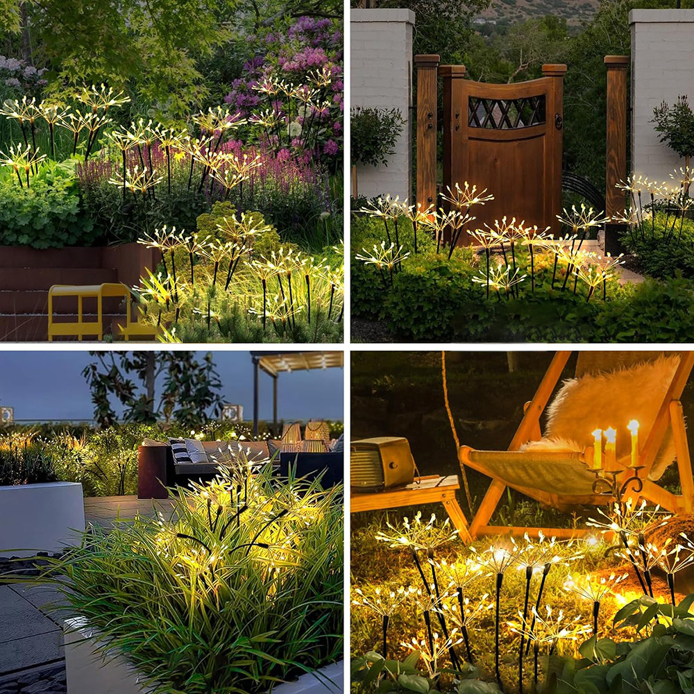 Solar Powered Twinkling Firework Outdoor Light
