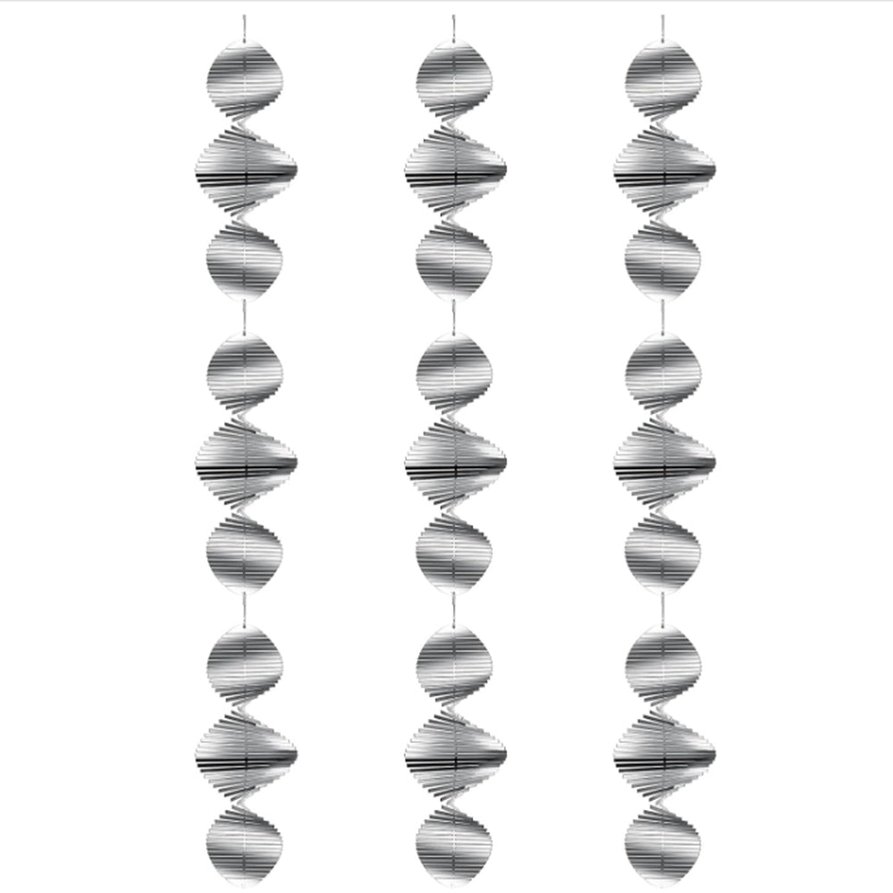 3Pcs Stainless Steel Rotating Reflective Bird Scare Tool-Spiral: