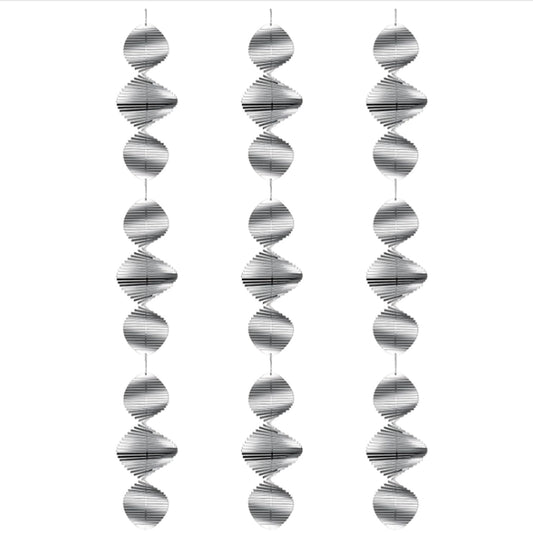 3Pcs Stainless Steel Rotating Reflective Bird Scare Tool-Spiral: