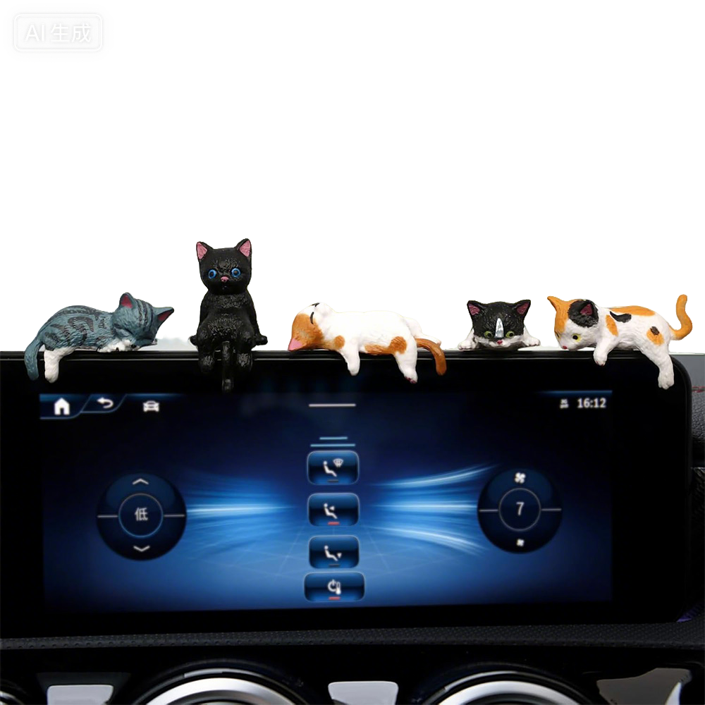 Cat Dashboard Decorations Set of 5 Car Interior Accessories for Women and Girls