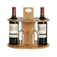 Bamboo Wine Storage and Display Rack Holds 2 Bottles and 4 Glasses