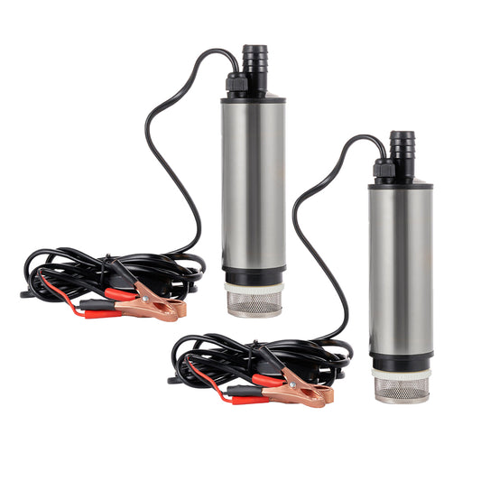 2Pcs 12V Stainless Steel Diesel Fuel Transfer Pump with Filter