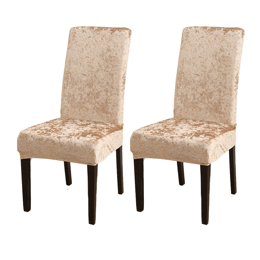 2Pcs Velvet Dining Chair Covers Stretch Chair Covers