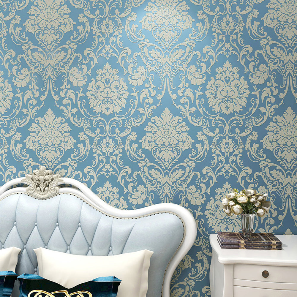 Embossed Floral Wallpaper Non-Woven 3D Wall Paper for Home Decoration