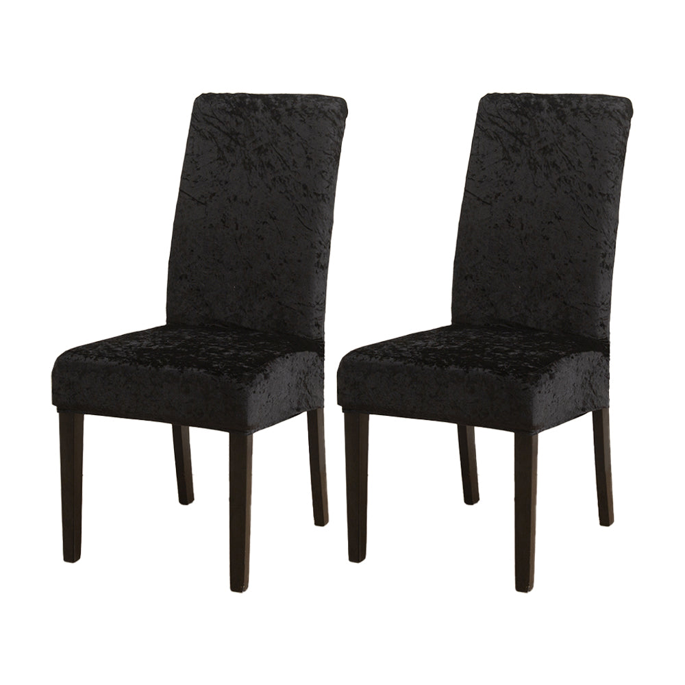 2Pcs Velvet Dining Chair Covers Stretch Chair Covers