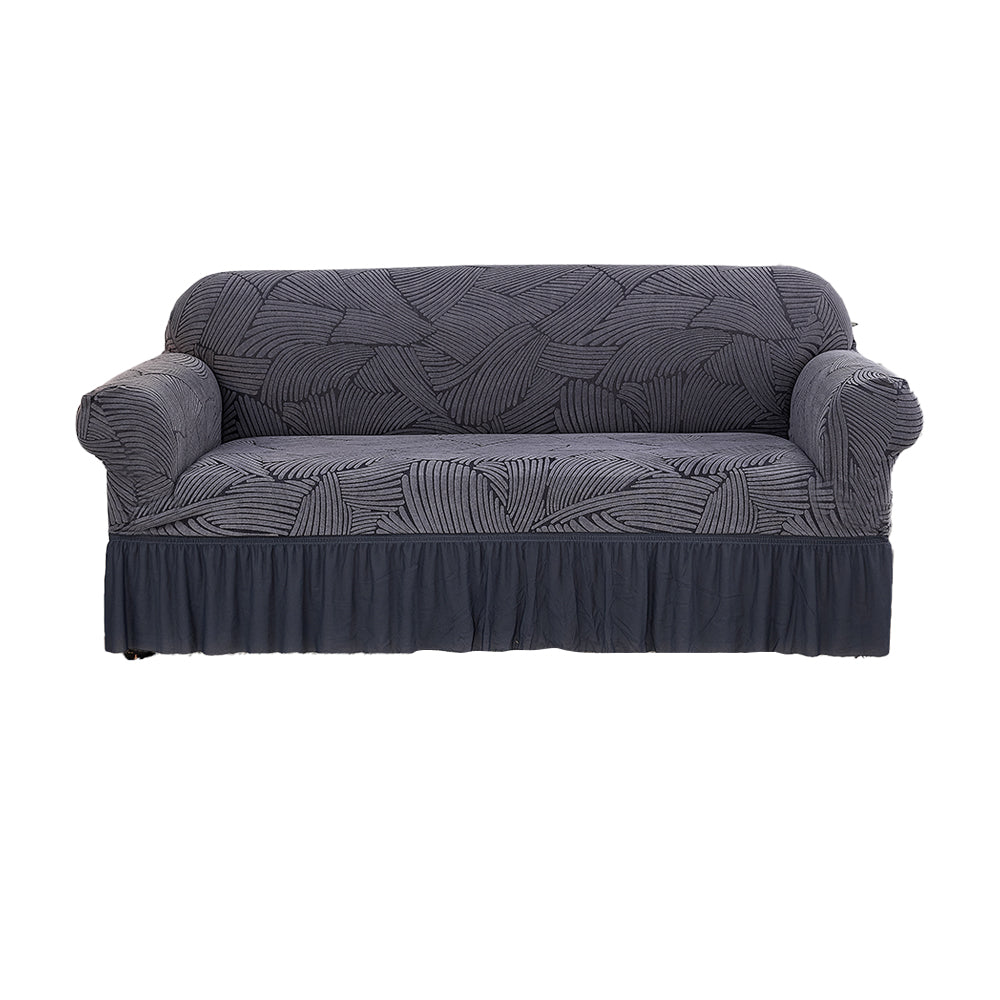 Soft Couch Cover with Skirt Ruffled Stretch Sofa Cover