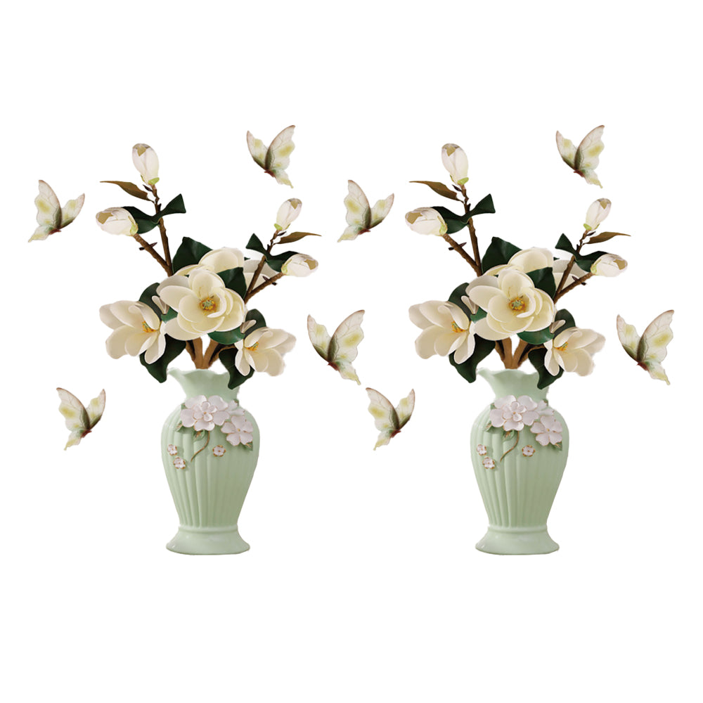 2Pcs Self-adhesive Potted Vase Butterfly Chinese Style Wall Sticker