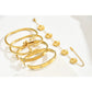 5Pcs Stainless Steel Open Cuff Bracelets and Chain Bracelet Set