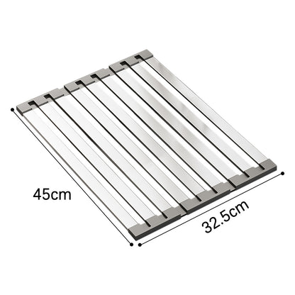 Dish Rack Drying Drainer Stainless Steel Over Sink Rack Foldable Dish Drainer for Kitchen