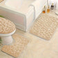 3Pcs Bathroom Mat Set Pebble Pattern Foam Bath Rug Washable Bath Mats for Bathroom Floor