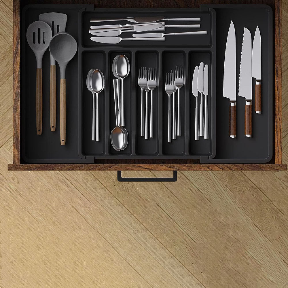 Expandable Utensil Tray Kitchen Drawer Organizer for Forks Knives