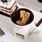 Fondue Mug Set Porcelain Chocolate Melting Cup with Fork