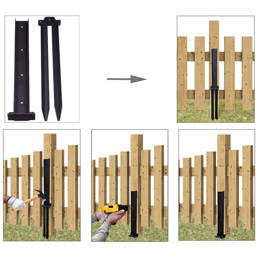 H Design Fence Post Anchor Repair Stake Kit