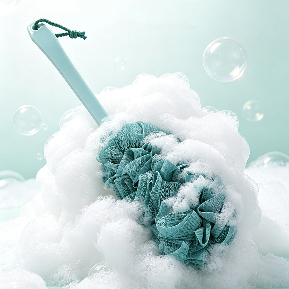 2Pcs Long Handle Shower Bath Brush Set for Back Body Cleaning