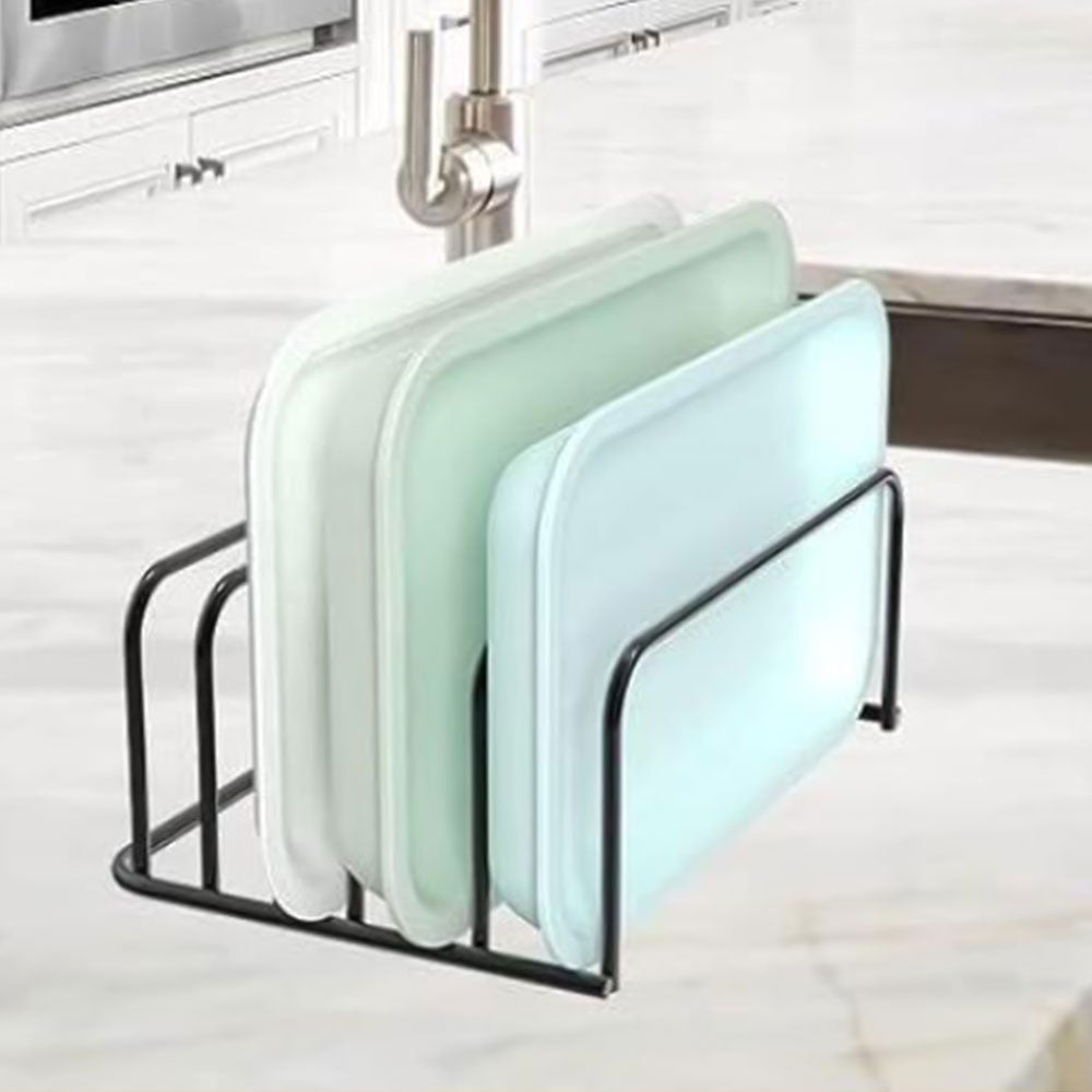 2Pcs Steel Cutting Board Organizers With 5 Slots Kitchen Cookware Organizer