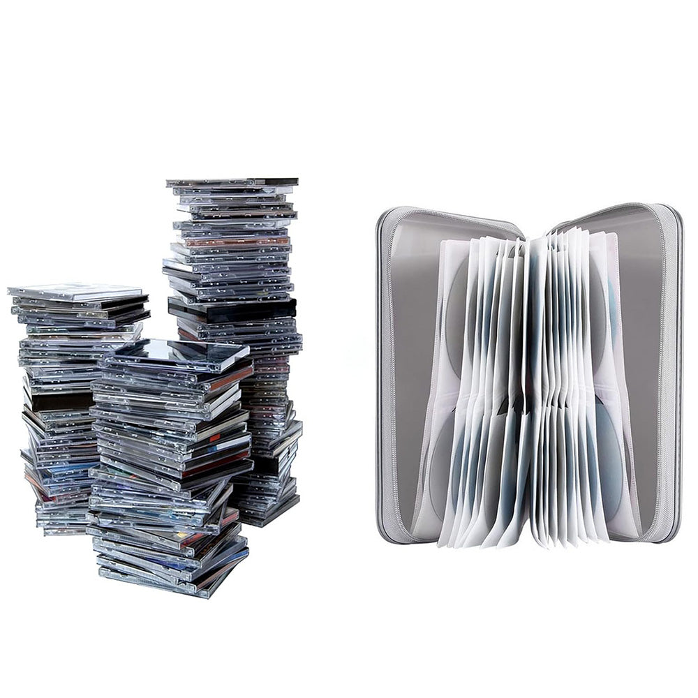 80 Capacity CD DVD Disc Holder Storage Case with Carry Handle