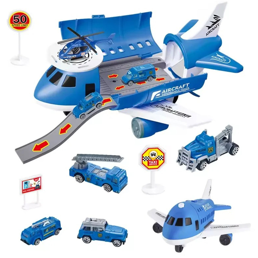 Kids Transformable Airplane Transport Playset Transformable Storage Plane Toy