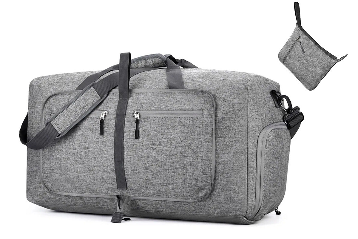 Large Foldable Travel Duffel Bag Carry On Shoulder Duffle Bag With Shoe Compartment