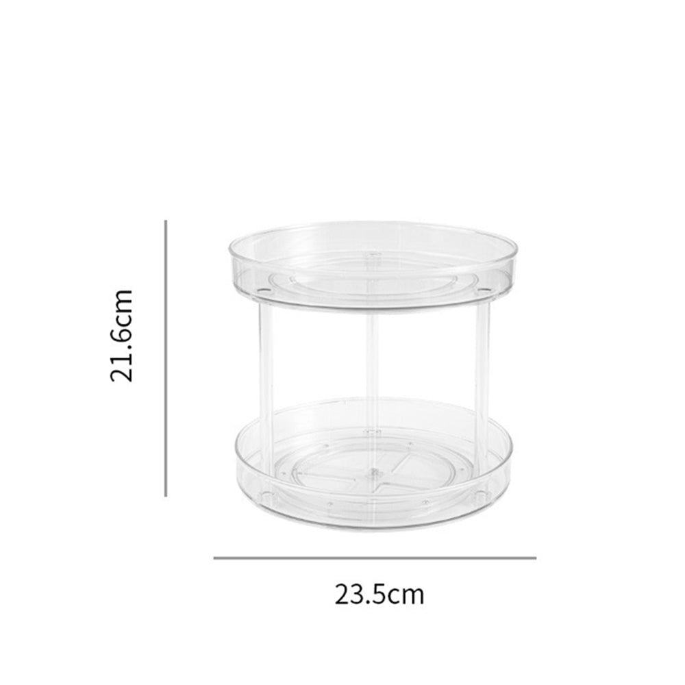 2Pcs 2 Tier Lazy Susan Turntable Spice Rack Organizer