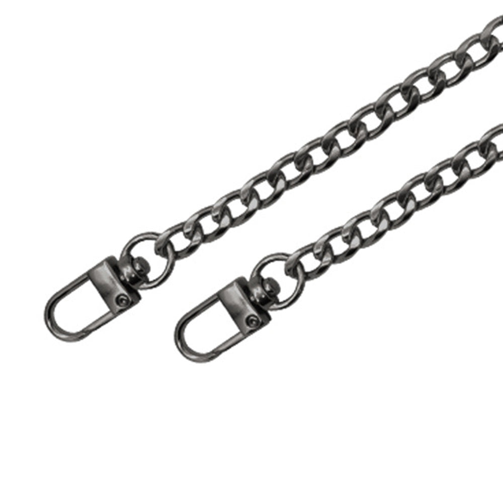 2Pcs Flat Chain Shoulder Strap Replacement Metal Bag Strap with Hook Clasps for Handbags Purses
