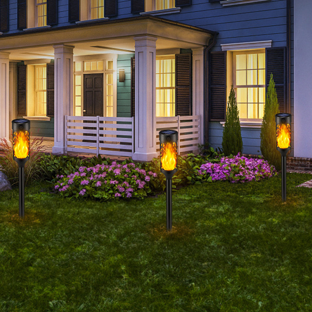 6Pcs Solar LED Tiki Torch with Flickering Flame Solar Outdoor Light