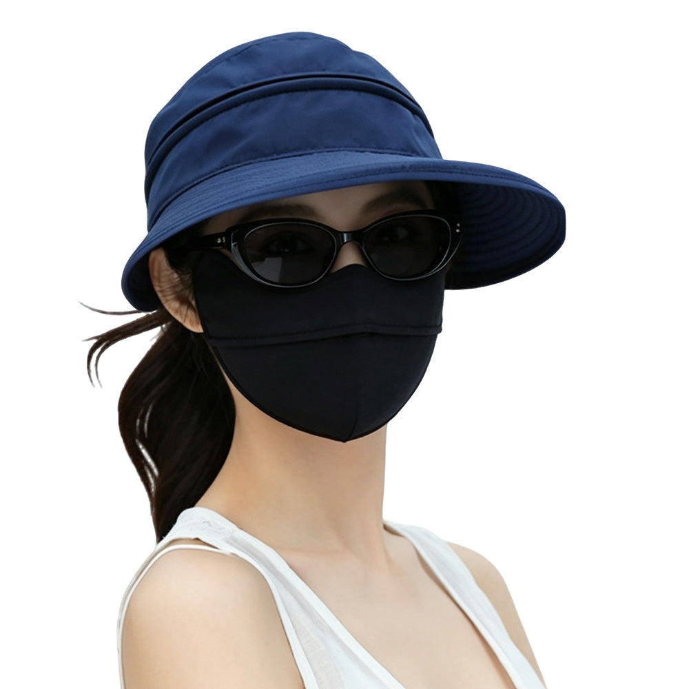 2 in 1 Detachable Zipper Wide Brim Sun Hat for Women