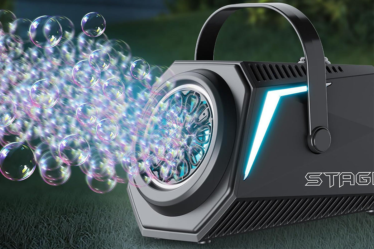 Portable Automatic Bubble Maker Machine Blower LED Light for Parties Wedding
