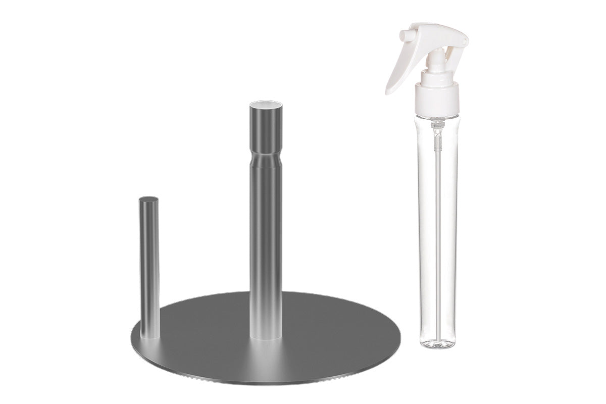 Standing Paper Towel Holder with Spray Pump Papertowels Roller Sprayer