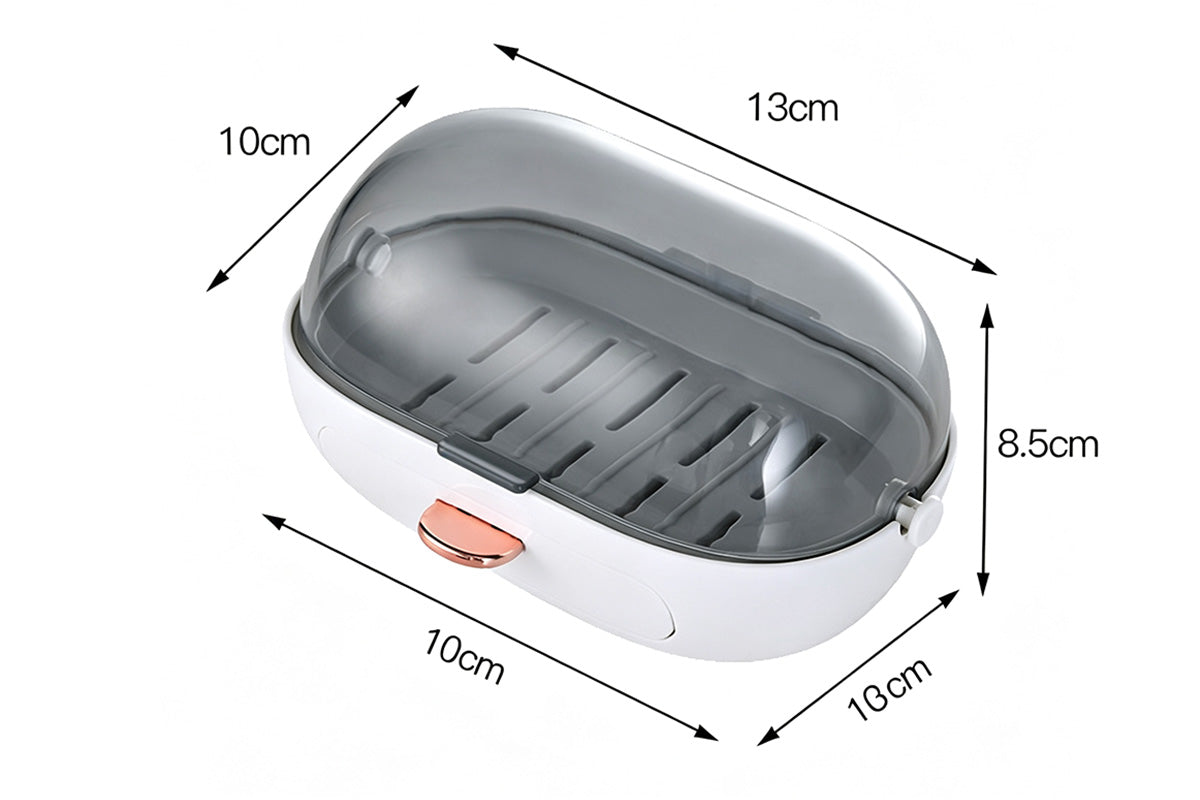 2pcs Soap Dish with Drip Tray Self-Adhesive Wall-Mounted Drain Tray Bar Soap Holder