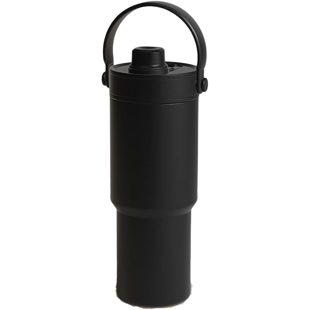 Dual Lid Tumbler with Straw 735ml Large Capacity Vacuum Insulated Water Bottle