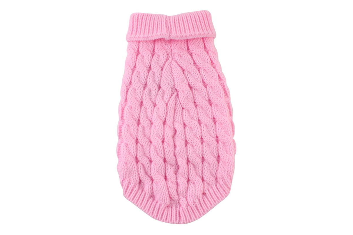 Puppy Dog Jumper Winter Warm Knitted Sweater Pet Clothes for Small Dogs Coat-Pink