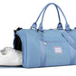 30L Gym Travel Duffel Bag with Waterproof Pocket and Shoe Compartment for Weekend Overnight Trip