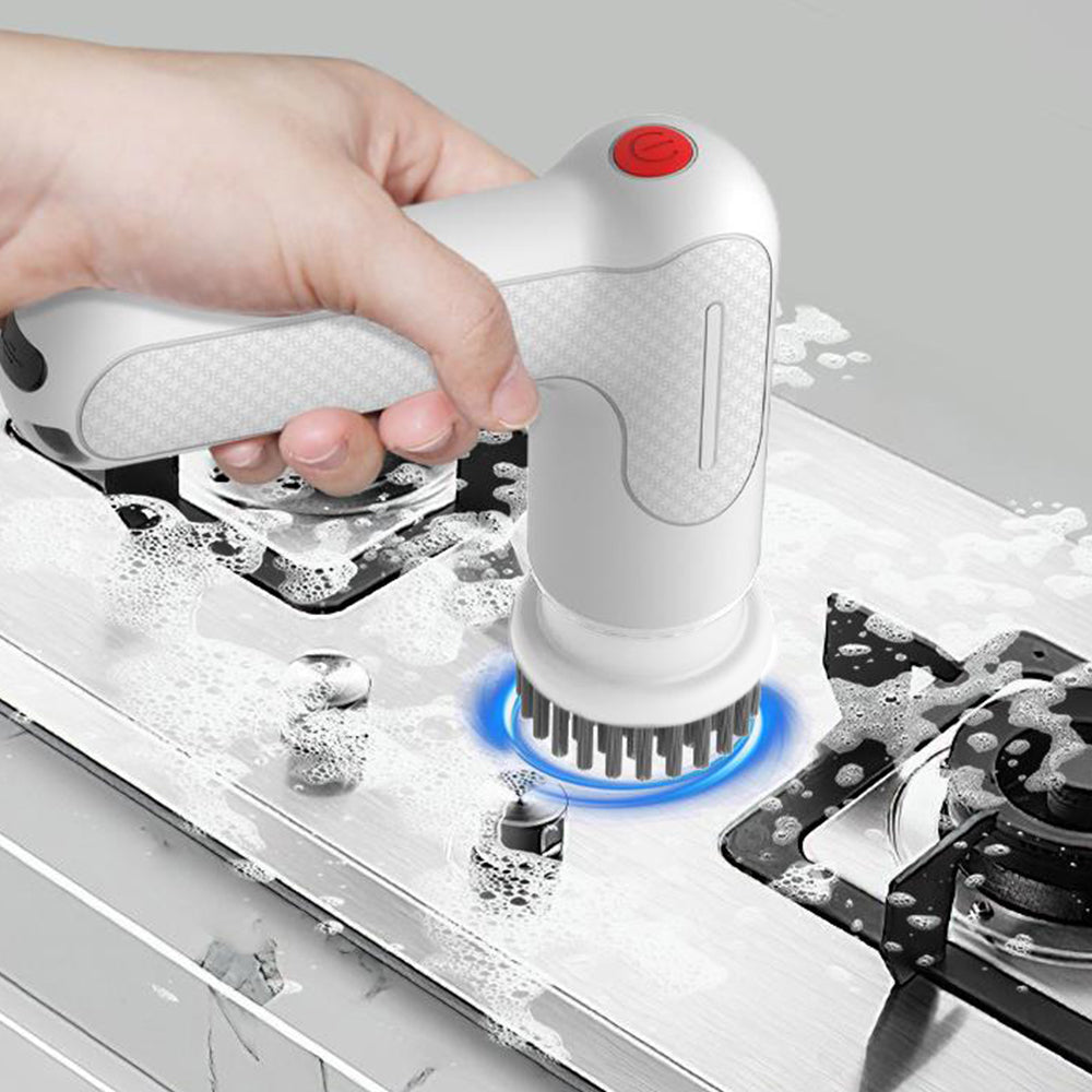 9-In-1 Handheld Chargeable Spin Scrubber Cleaning Brush Kit